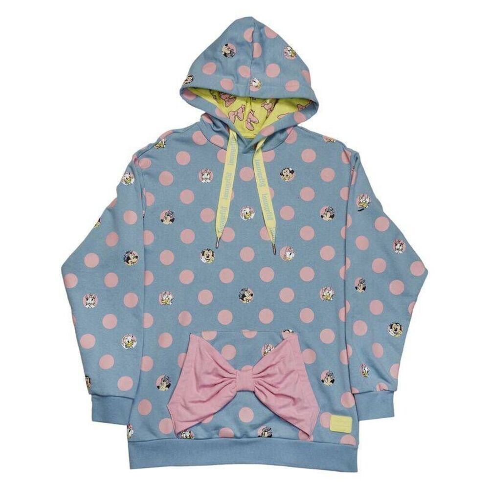NWT Loungefly Disney Minnie Mouse Medium Pastel Polka Dots French Terry Hoodie - Picture 8 of 15